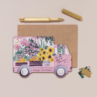 Flower Truck Birthday Card