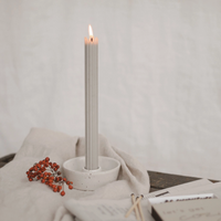 Ribbed Grey Candlestick
