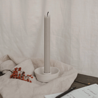 Ribbed Grey Candlestick