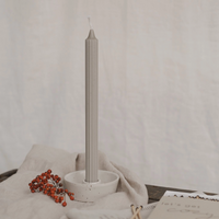 Ribbed Grey Candlestick