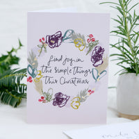 Pack of 6 Cute Christmas Wreath Cards