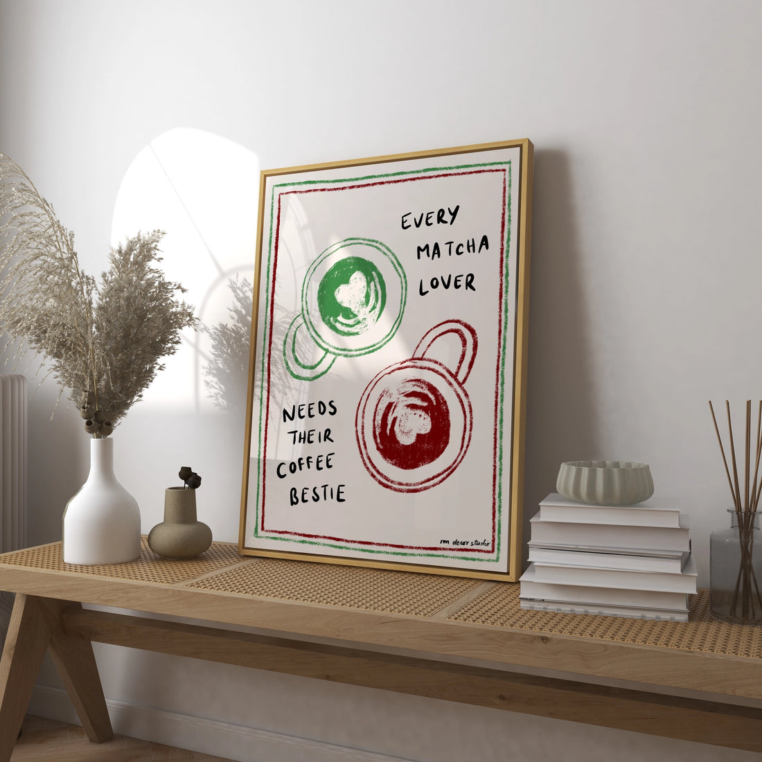 'Every Matcha Lover Needs Their Coffee Bestie' Wall Art