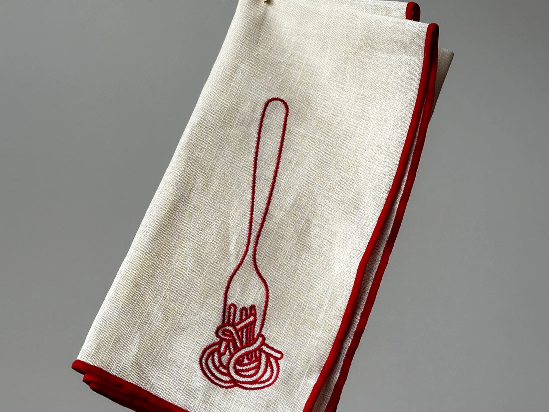 Spaghetti  Linen Napkins (Set of 2)