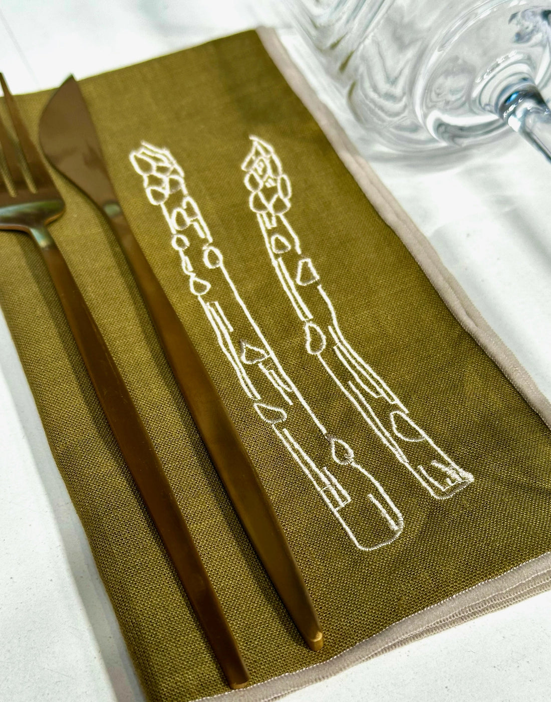 Asparagus Linen Napkins (Set of 2)