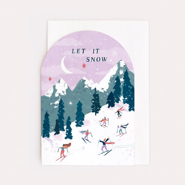 Skiers Christmas Card