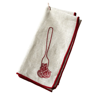 Spaghetti  Linen Napkins (Set of 2)