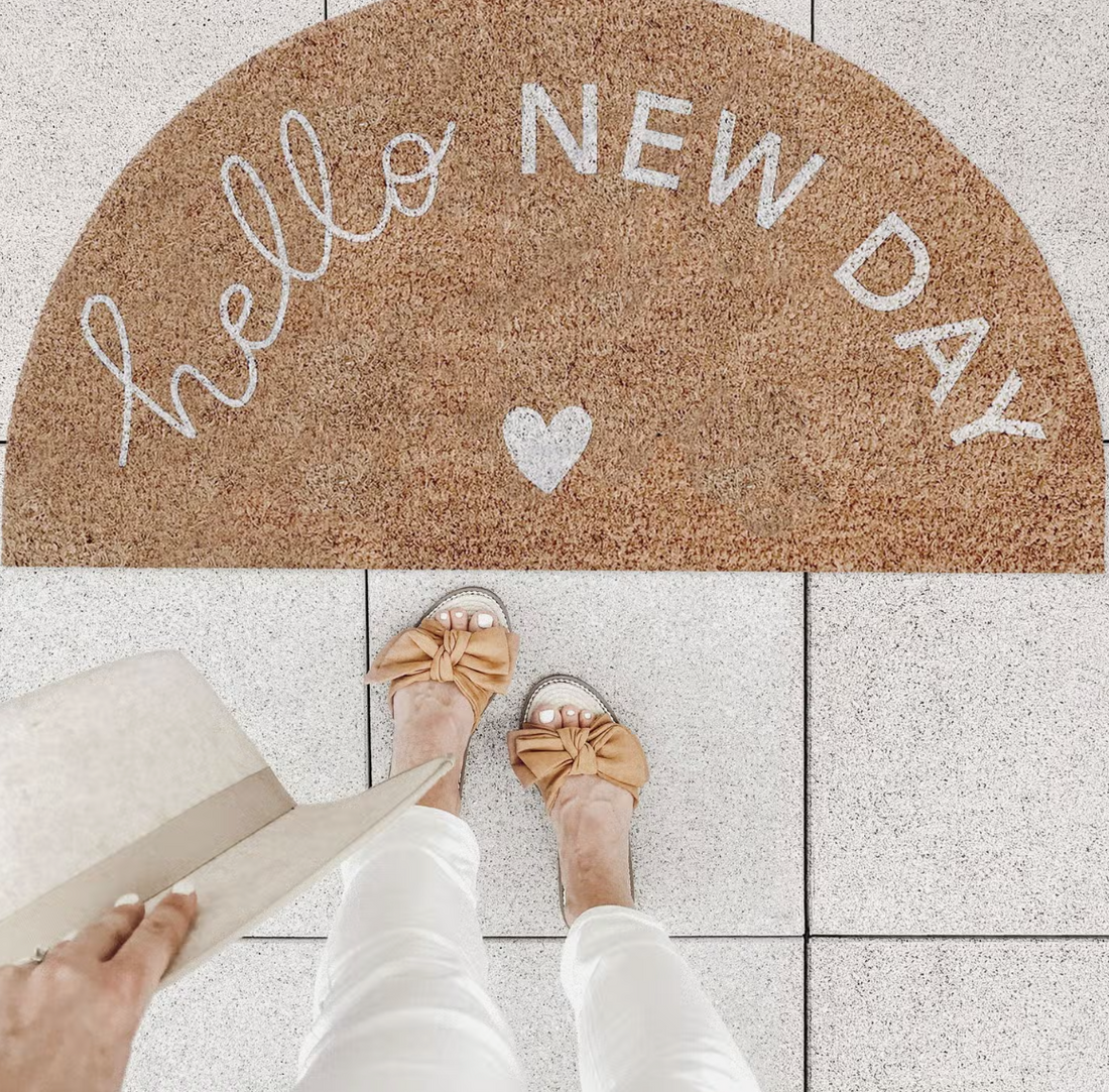 Hello New Day Door Mat