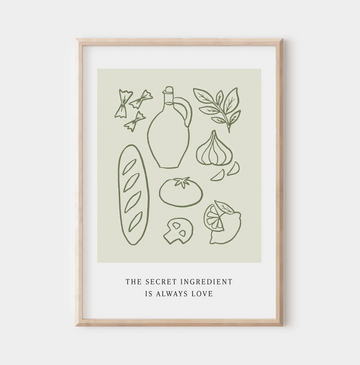 The Secret Ingredient Is Always Love Wall Print