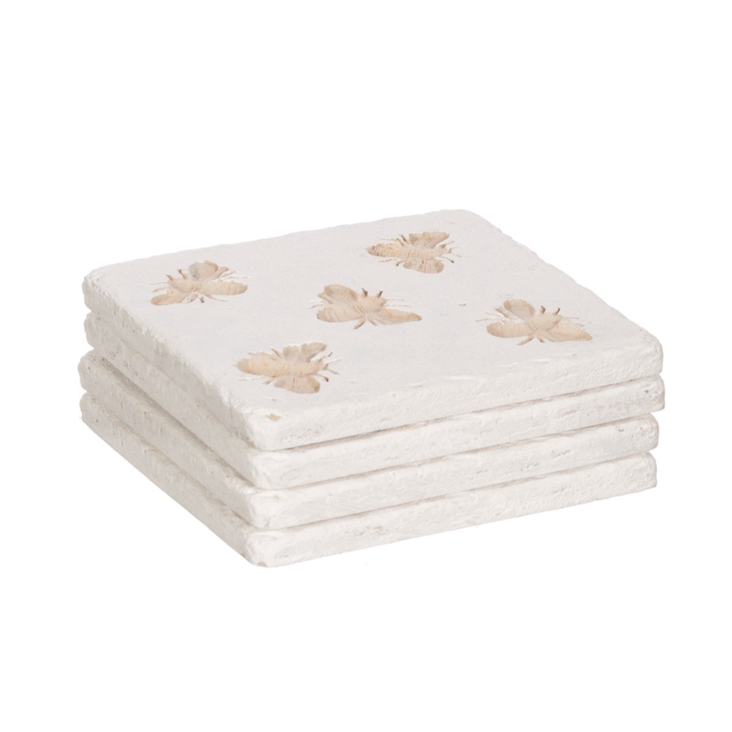 Bee Imprint Coasters (Set Of 4)