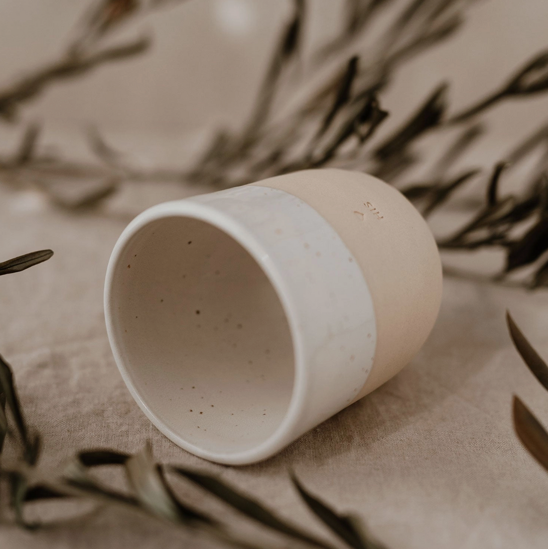 'His' Stoneware Slogan Handleless Mug