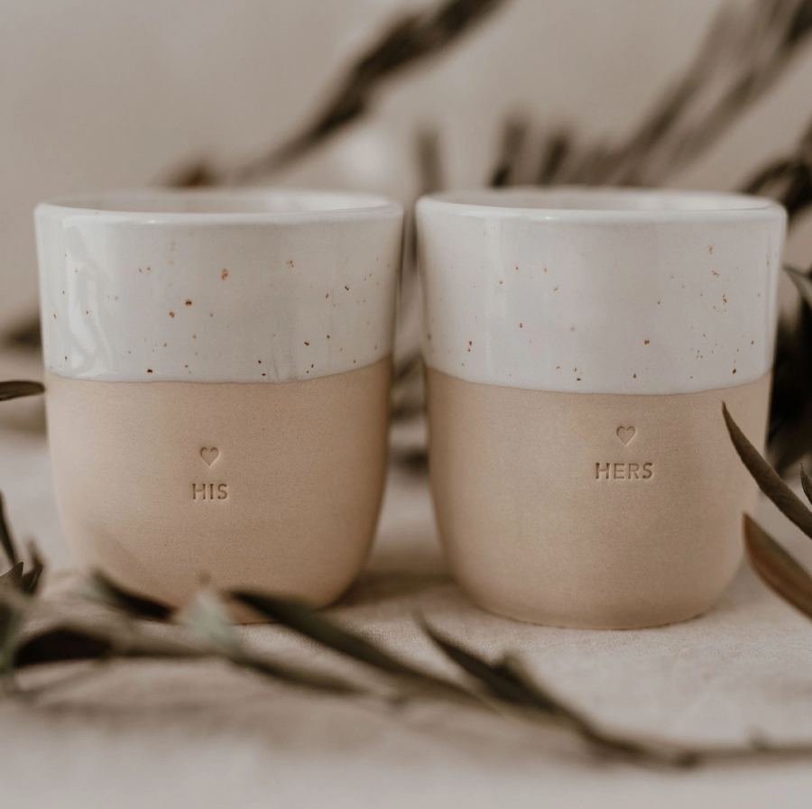'His' Stoneware Slogan Handleless Mug