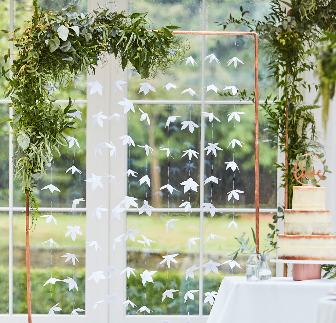 White Origami Flower Backdrop