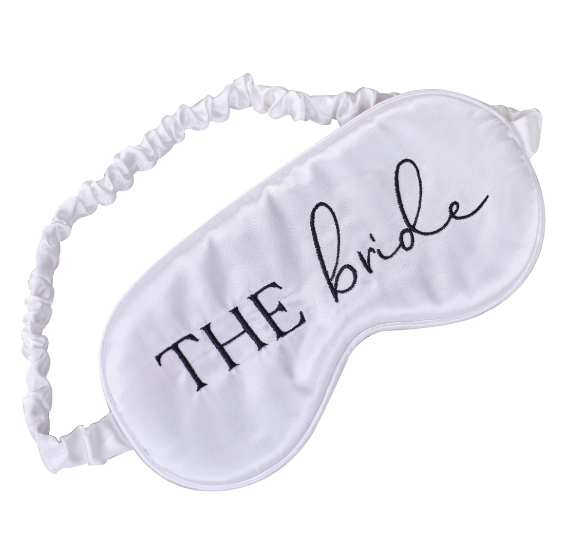 White Satin Bride Eye Mask