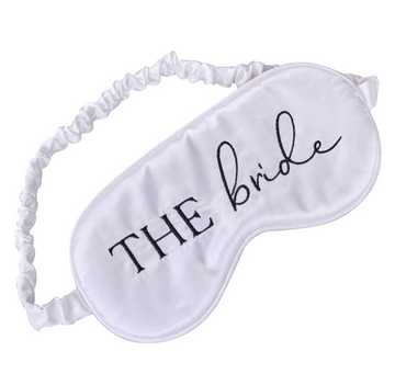 White Satin Bride Eye Mask