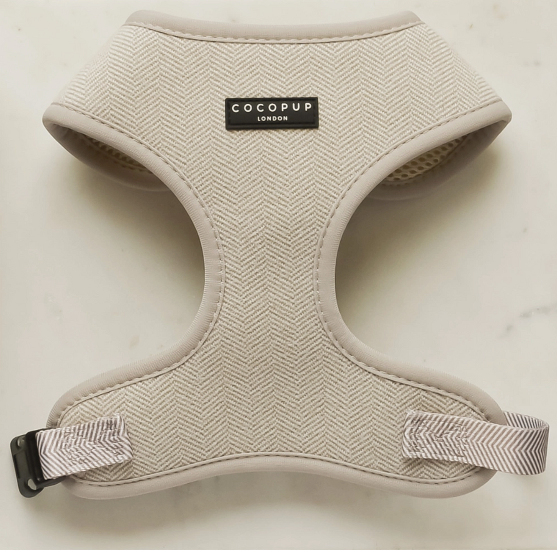 Nude Brown Tweed Adjustable Neck Harness