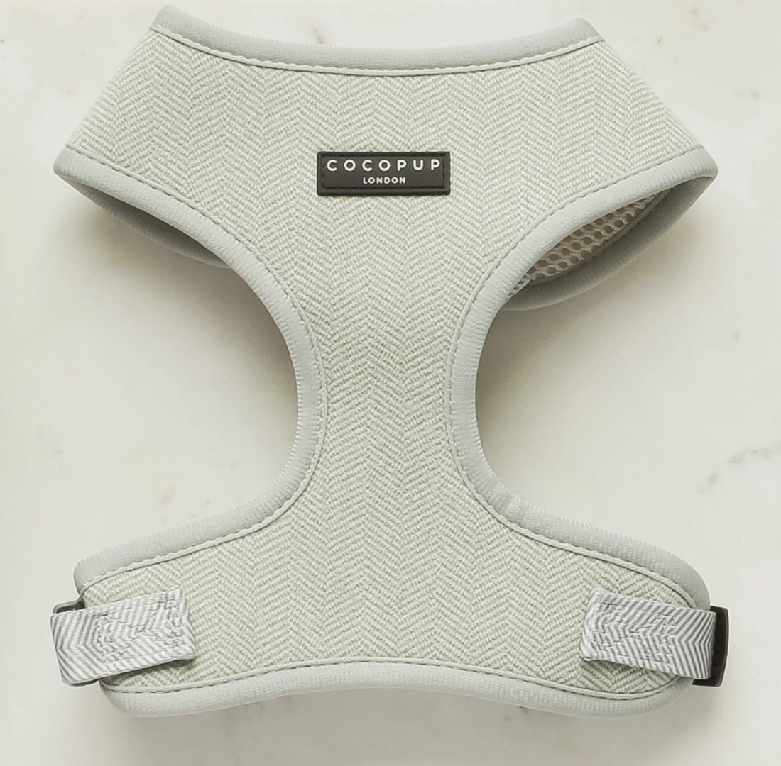 Sage Green Tweed Adjustable Neck Harness