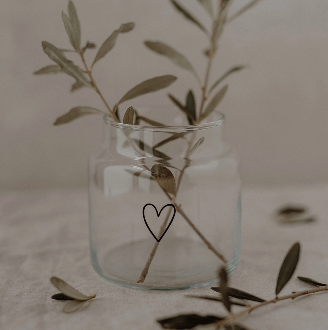 Small Heart Glass Vase