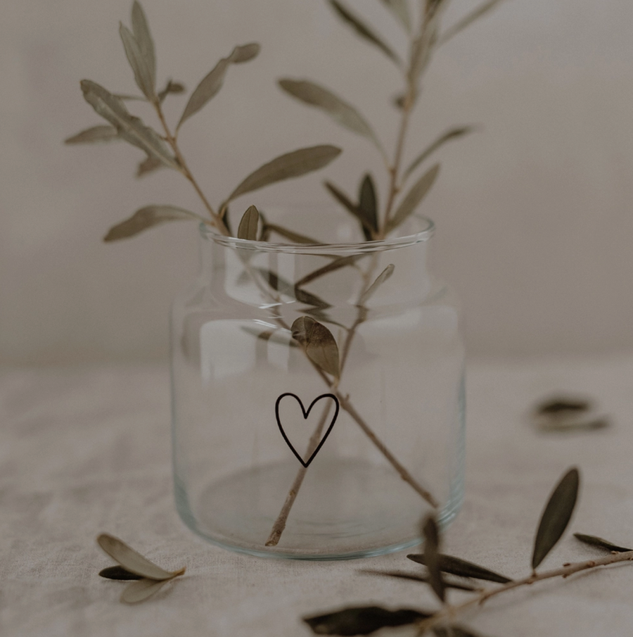 Small Heart Glass Vase