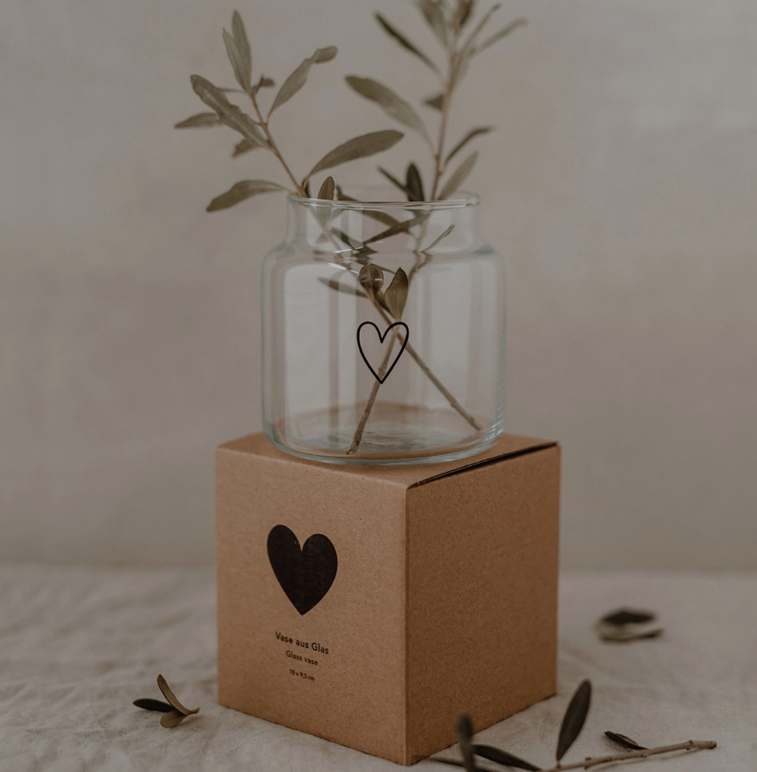 Small Heart Glass Vase