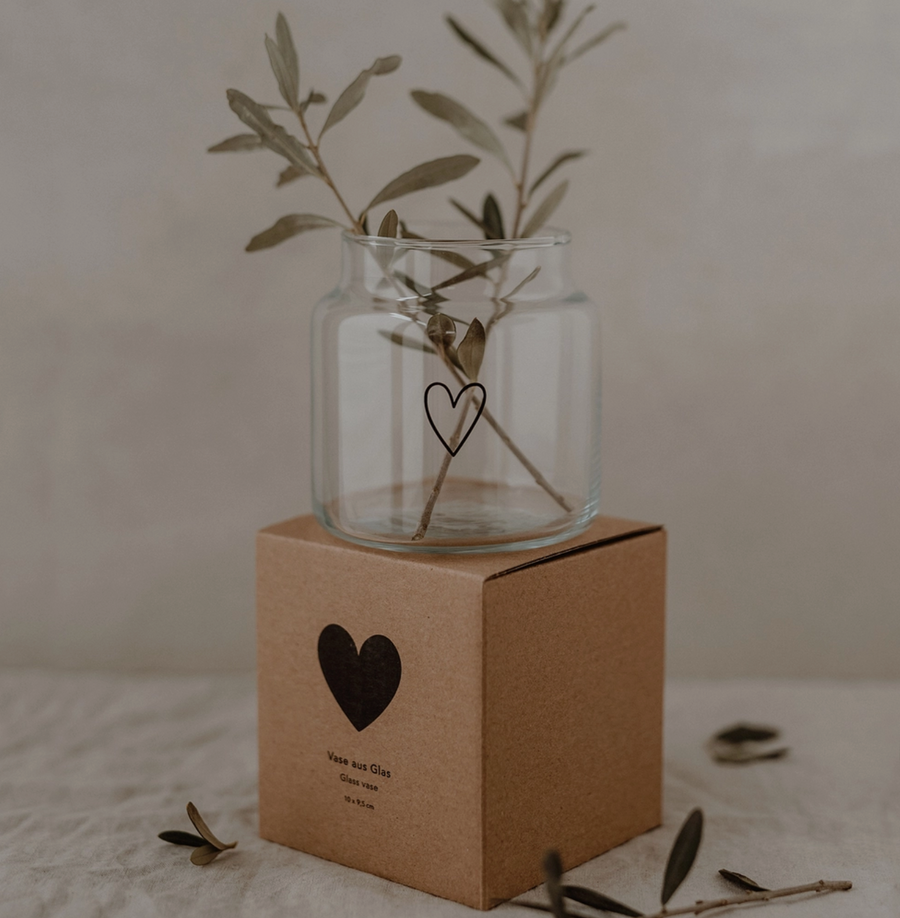 Small Heart Glass Vase