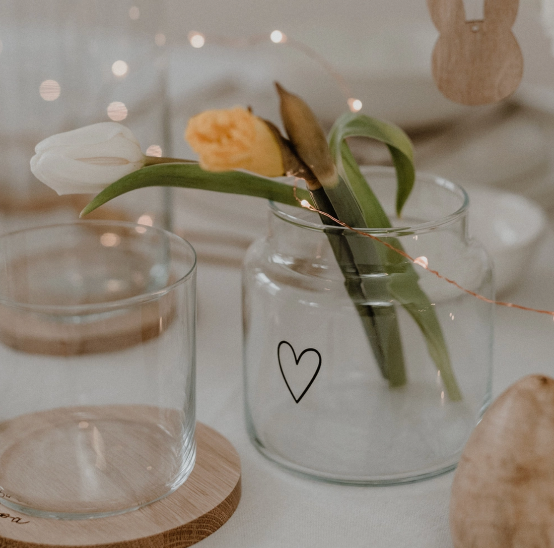 Small Heart Glass Vase