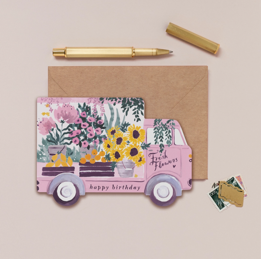 Flower Truck Birthday Card