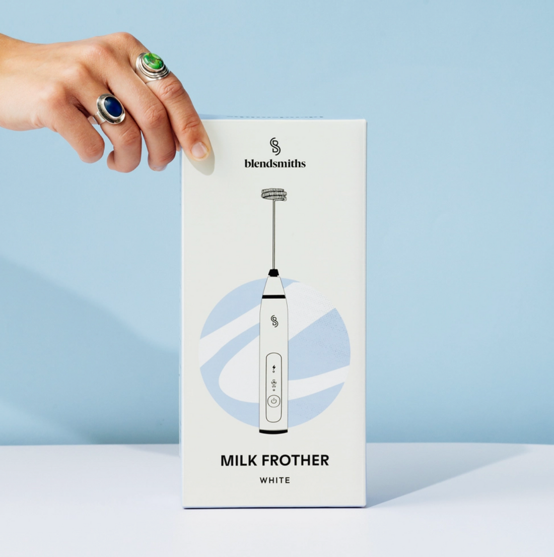 White Handheld Milk Frother