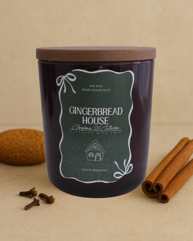 Gingerbread House Christmas Candle