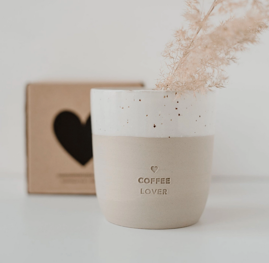 'Coffee Lover' Slogan Handleless Mug