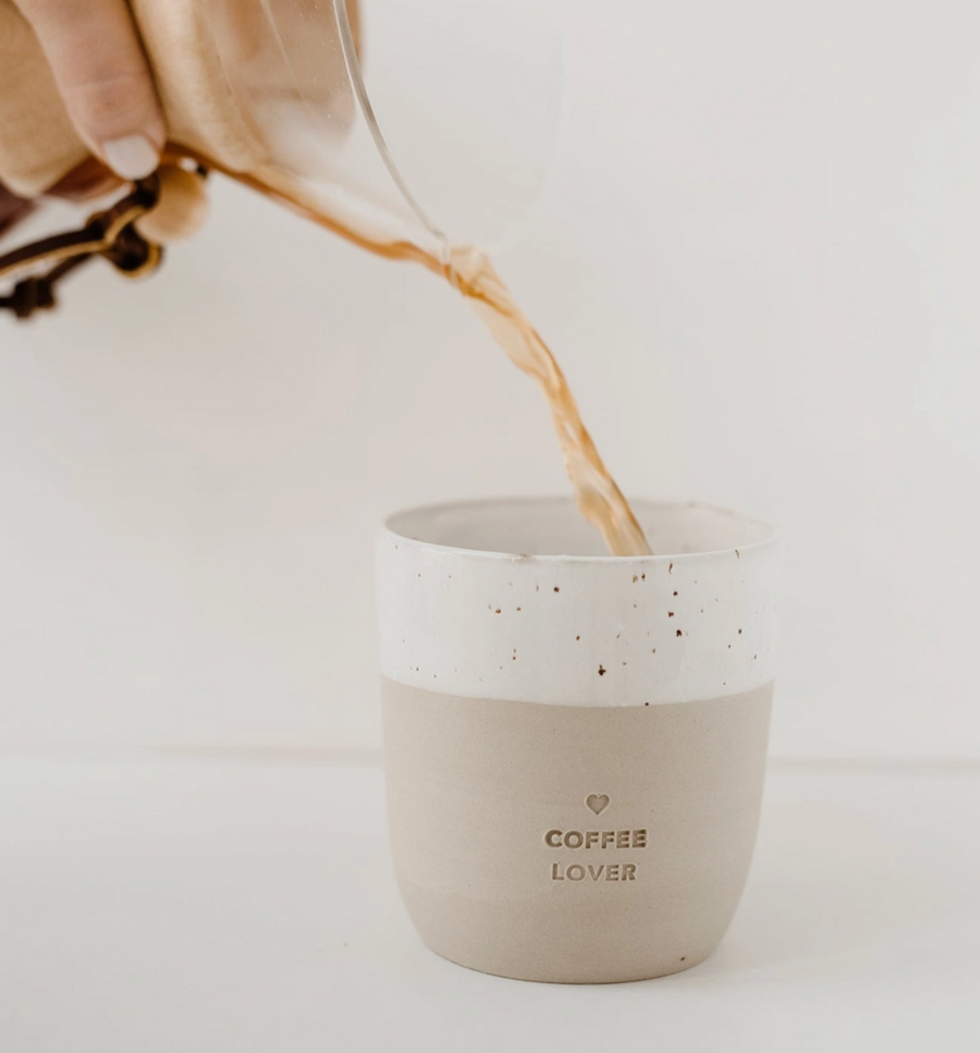 'Coffee Lover' Slogan Handleless Mug