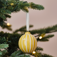 Hand Painted Striped Christmas Bauble