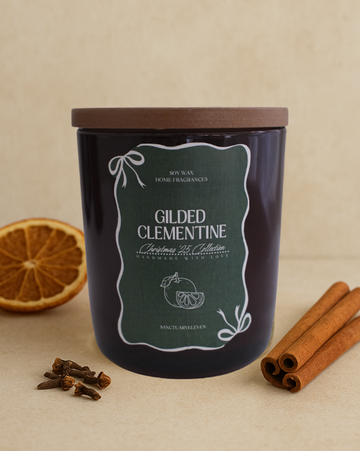 Gilded Clementine Christmas Candle