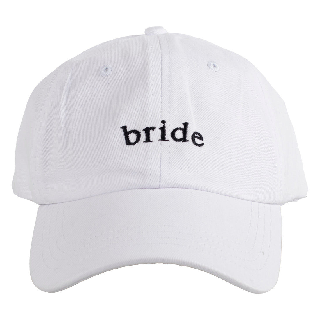 White Embroidered Bride Adjustable Cap