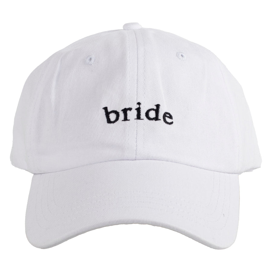 White Embroidered Bride Adjustable Cap