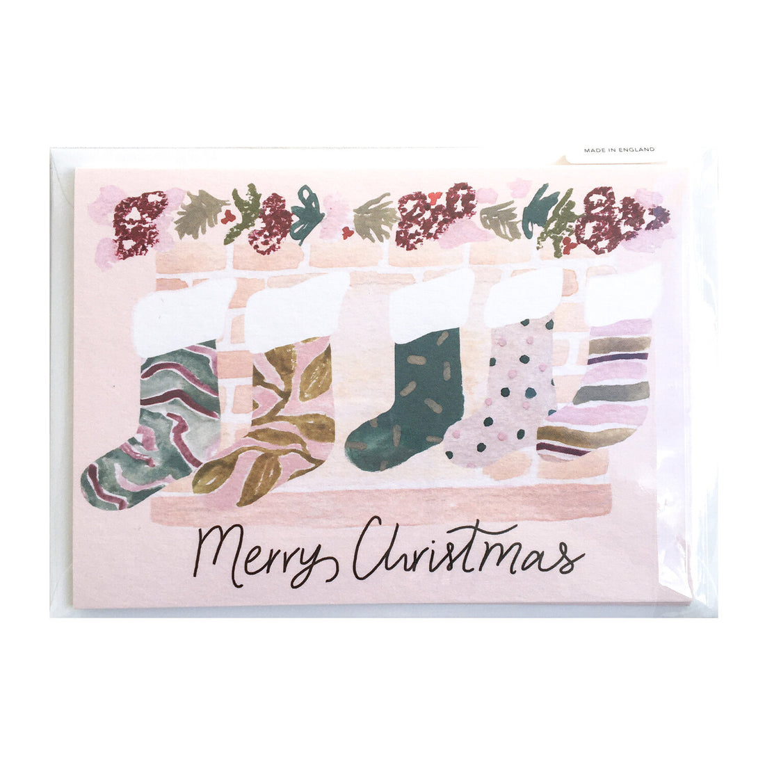 Pack of 6 Cute Christmas Wreath Cards