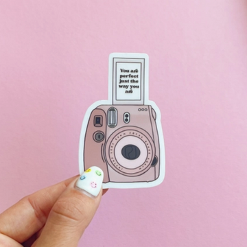 Pink Polaroid Clear Matte Sticker