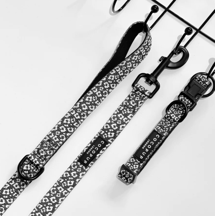 Black Leopard Dog Collar