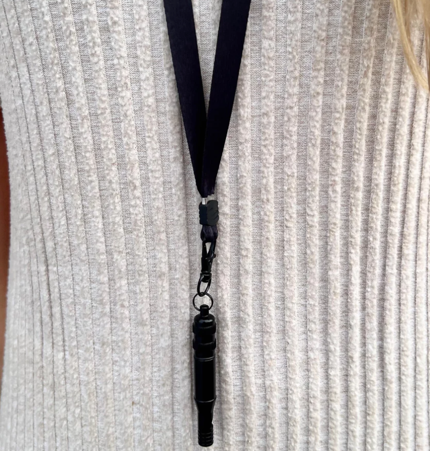 Black Lanyard and Training Whistle