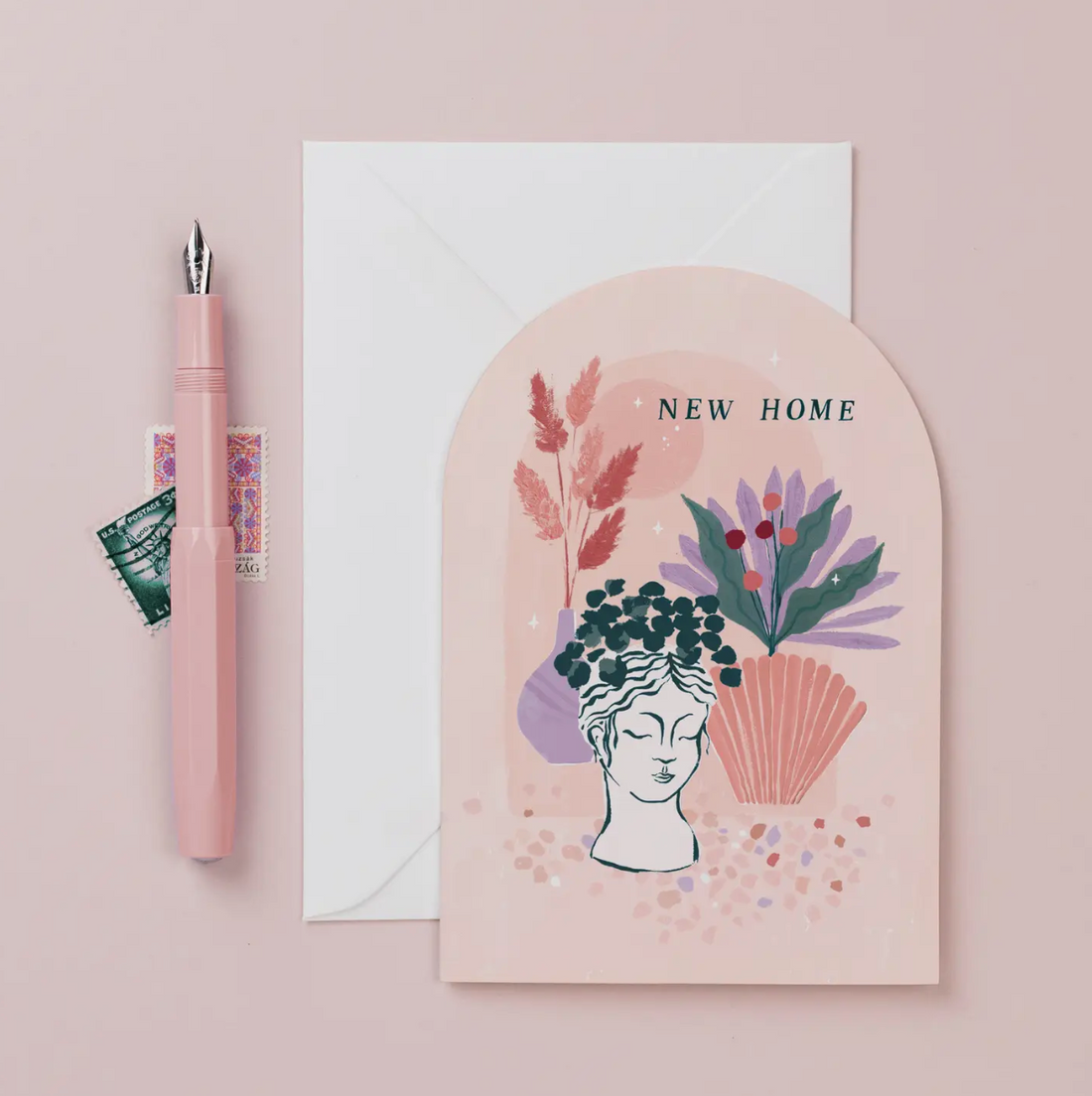 Dried Flowers 'New Home' Card