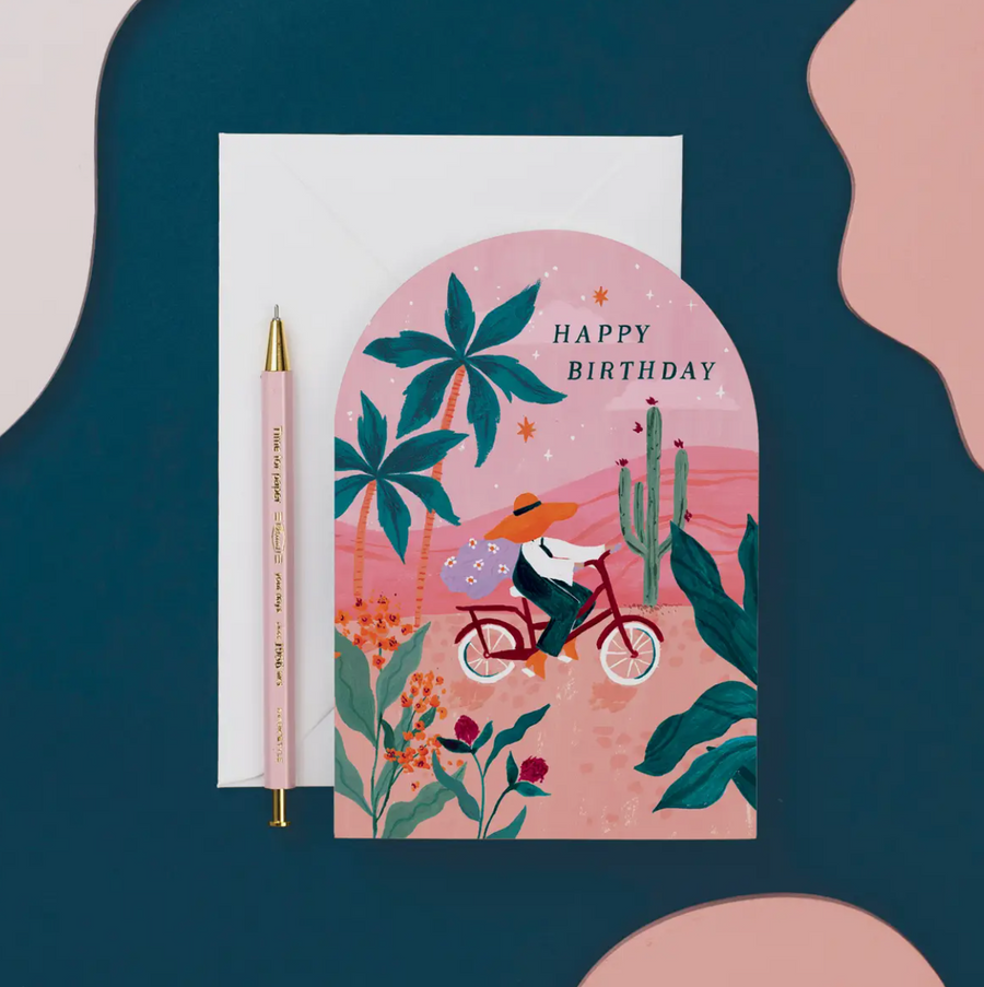 Sunset Bike Birthday Card